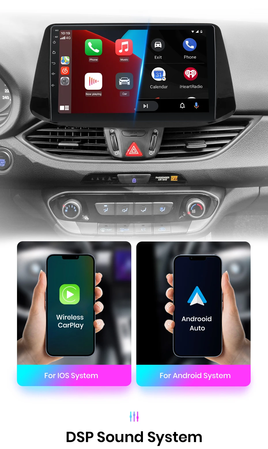 Junsun V1pro Android Auto Radio für Hyundai i30 2017-2018 Drahtlose Carplay 4G Auto Multimedia GPS 2din autoradio WIFI RDS Navi BT – Detail 11