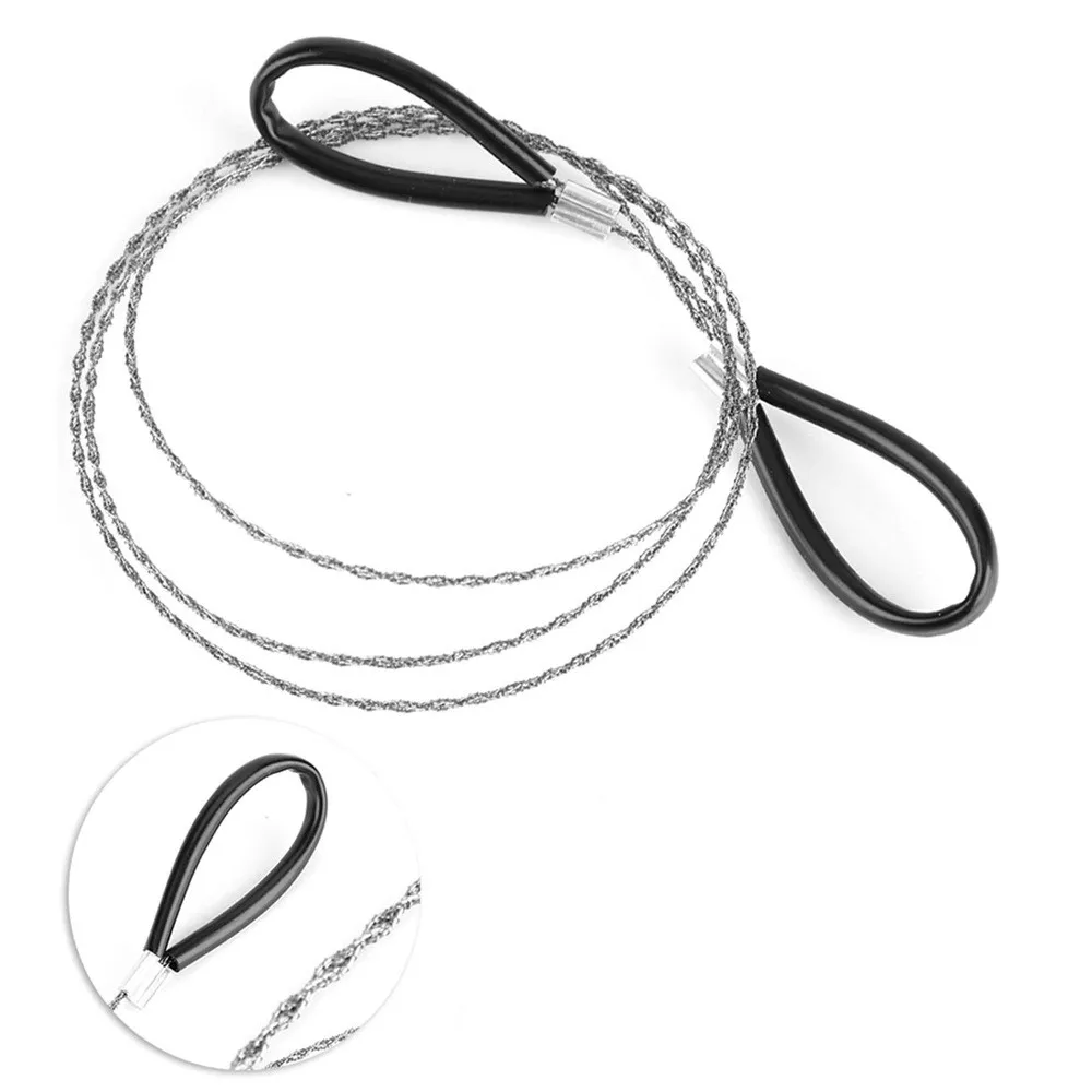 Portable Stainless Steel Wire Saw with Finger Handle Outdoor Camping Hiking Pocket Manual Cutting Chain Saws Survive Tool
