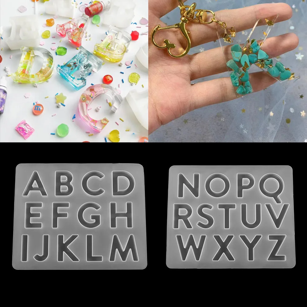 1Pcs/lot English Alphabet Silicone Molds Letter Epoxy Resin Casting Mold Mixed Style For DIY Jewelry Making Findings Accessories