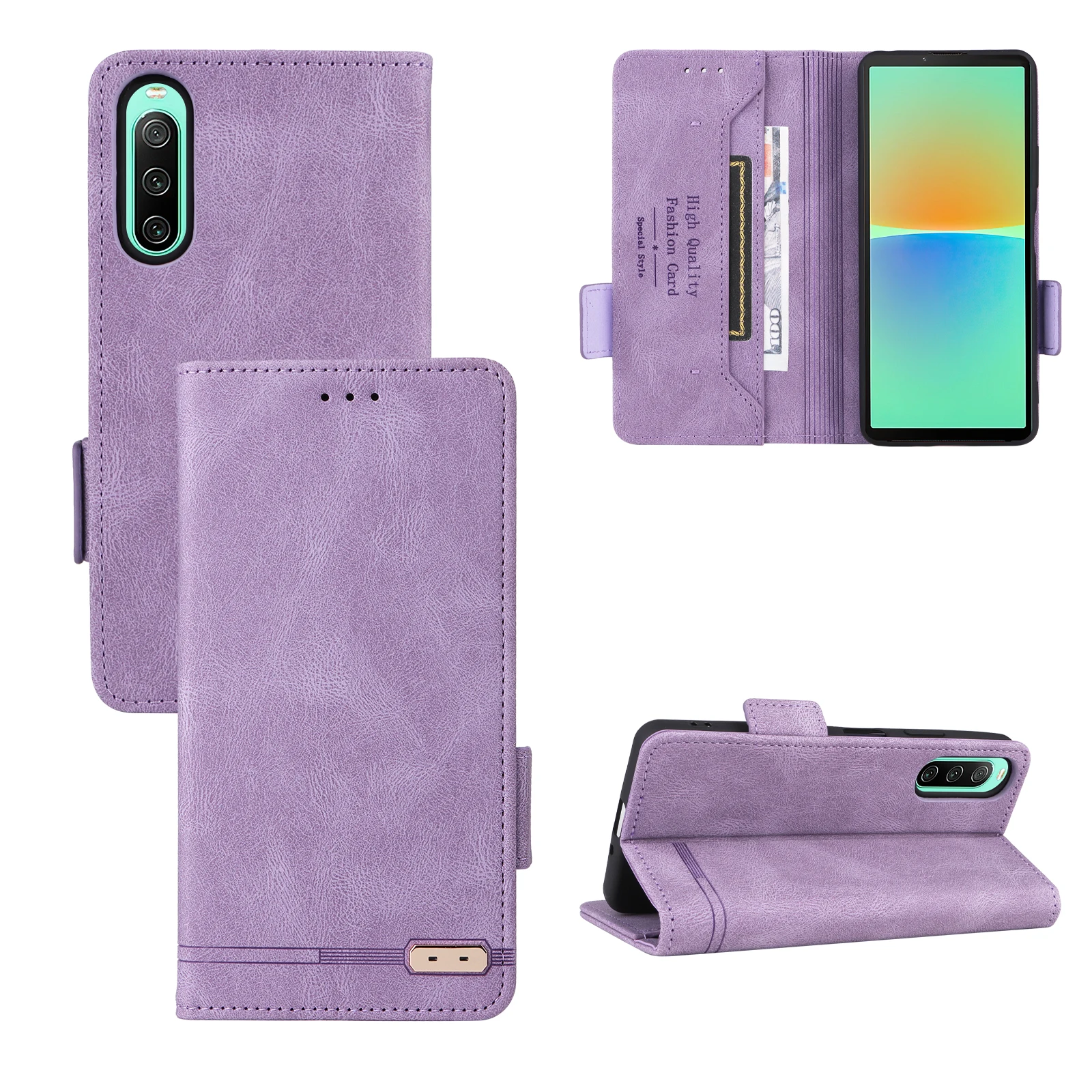 Portafoglio Magnetico In Pelle Pu Book Flip Case Per Sony Xperia 10 1 Vi / 10 1 5 Iv/ 10 1 5 V/ 10 1 5 Iii Ace Ii Pro-I Phone Bags