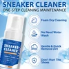 White Shoe Cleaner Kit for Sneakers Canvas Nubuck Suede Decontamination Sneaker Cleaner Foam with 2 Brush and 1 Towel Set 4