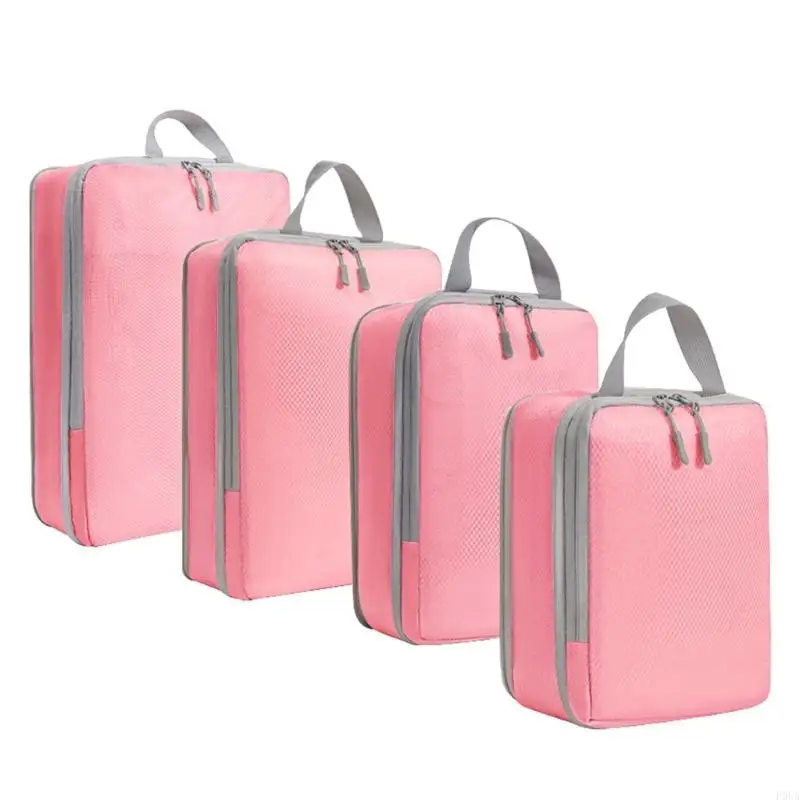 P0UA Set of 4 Multipurpose Compression Organizers Bags Closet and Luggage Storage Bag 3