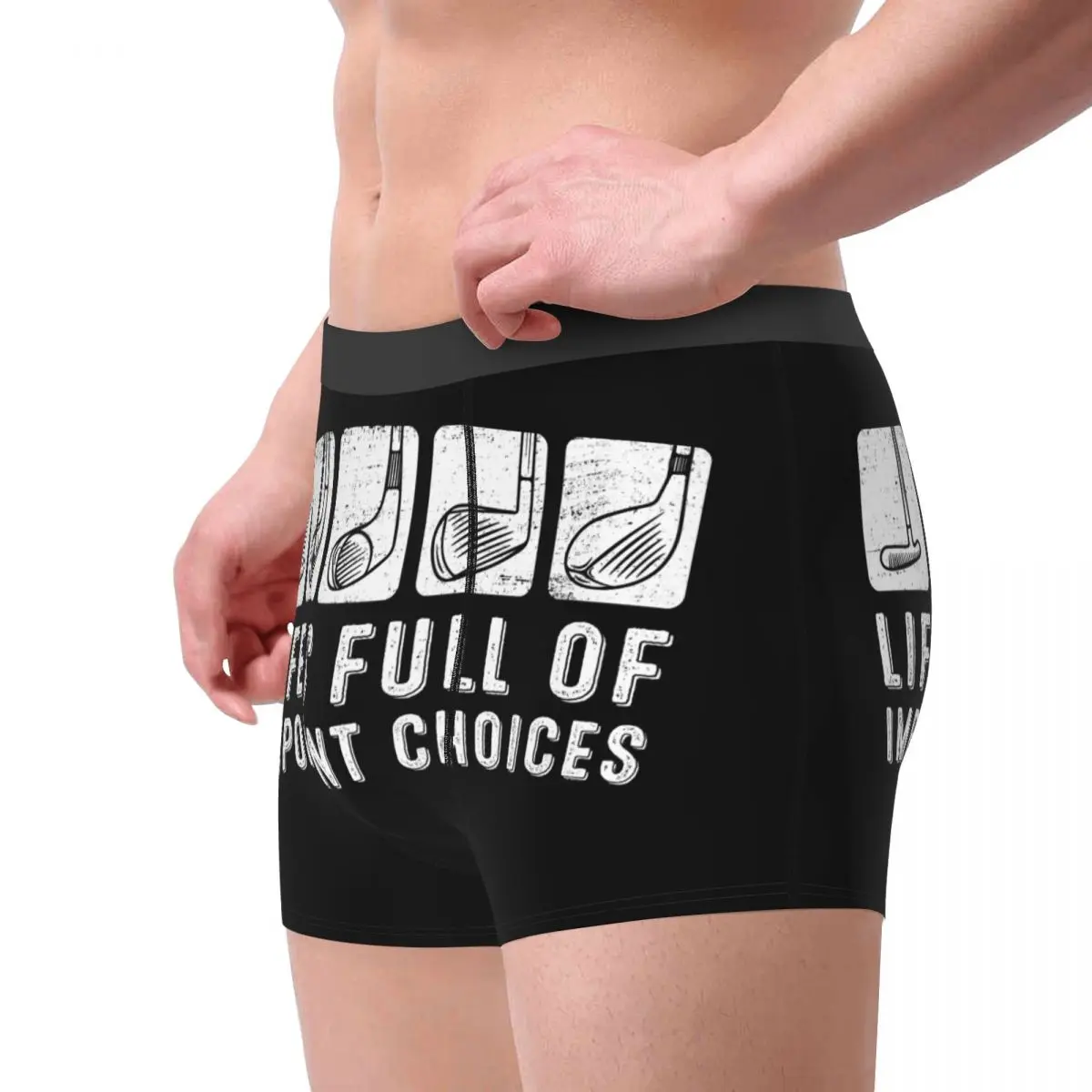 Life Is Full Of Important Choices Men Underwear Golf Lover Player Gift Boxer Shorts Panties Mid Waist Underpants for Male S-XXL