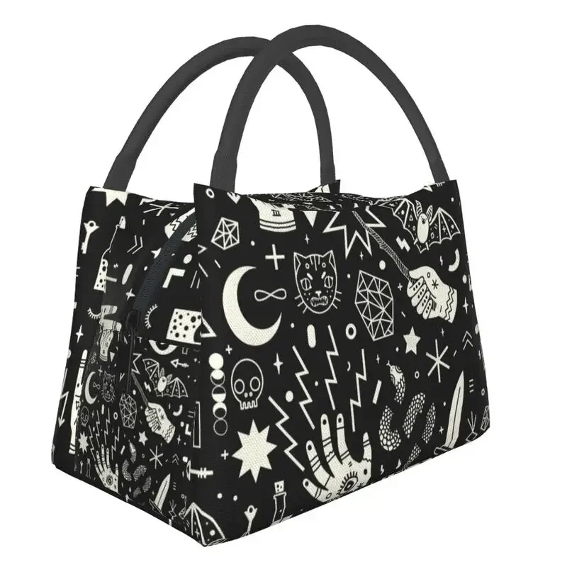 

Halloween Witchcraft Witch Insulated Lunch Bags for Women Resuable Occult Witchy Magic Cooler Thermal Lunch Box Camping Travel