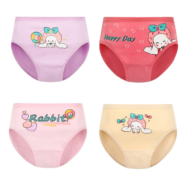 4pcs Girls Cartoon Boxes Children Cotton Underwear Cute Printing Panties  Kids Short Panties Girl Underpants Briefs Size 2T-10T