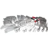 All in One Mechanics Set Tool Set 1/4 in 3/8 in And 1/2 in Drive 230 Piece One Handed Locking Dial 72-tooth Ratchet 3
