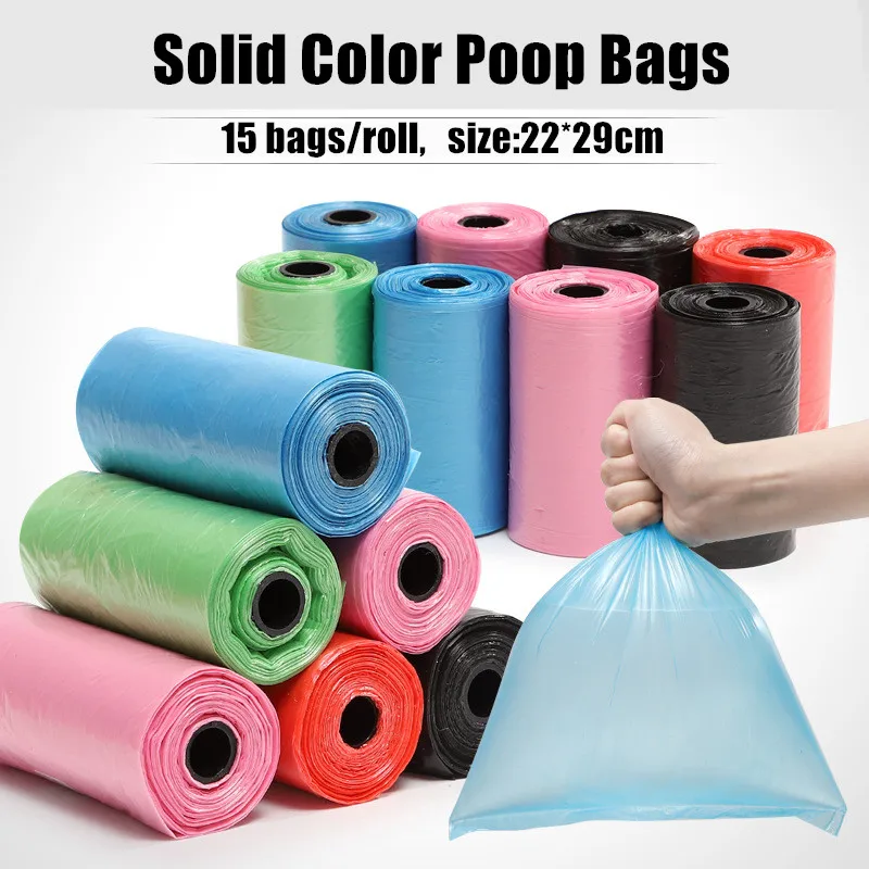 15 Pcs/Roll Degradabile Cane Di Animale Domestico Dei Rifiuti Poop Bags Gatto Dell'Animale Domestico Del Cucciolo Di Immondizia Poop Pick Up Bag Per L