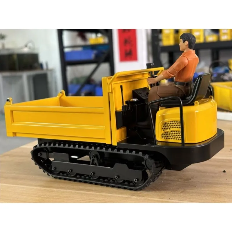 RC 유압 트랙형 운반차 트럭 1/14 C12R RTR 무선 조종 금속 덤퍼 자동차 모델 소형 작업 현장 기계 성인용 장난감