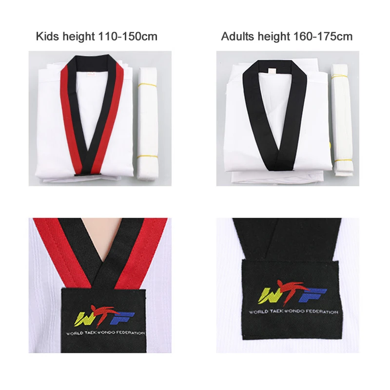 Long Sleeve Gi Uniform TKD Costumes Clothing White Taekwondo Uniforms WTF Karate Judo Dobok Clothes Children Adult Unisex karate uniform