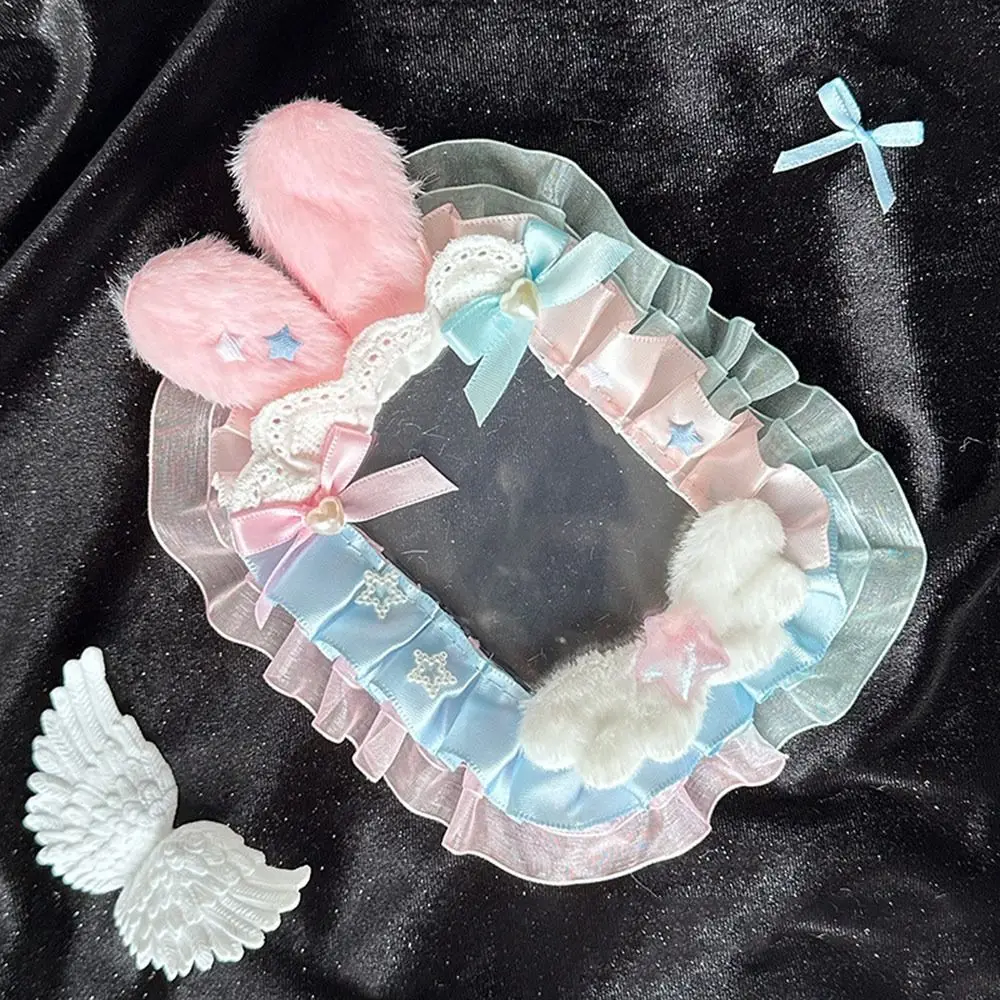 Adorable Pink Bow Plush Photo Protector Case with Lace and Ribbon