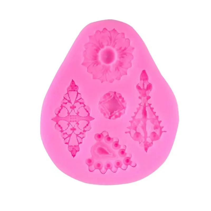 Gem Cake Border Silicone Resin Molds For Baking Gem Jewelry Relief Fondant Cake  Chocolate Candy Moulds
