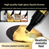 1/3/5 pcs Set Chrome Pen Marker with 2mm Nib: Mirror-like Waterproof Ideal for Rock Ceramic Glass Paint Metallic Gold/Silver 2