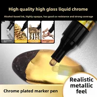 1/3/5 pcs Set Chrome Pen Marker with 2mm Nib: Mirror-like Waterproof Ideal for Rock Ceramic Glass Paint Metallic Gold/Silver 2