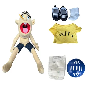 2025 Hot 60cm Large Jeffy Boy Hand Puppet Children Soft Doll Talk Show Party Props Christmas Doll Plush Toys Puppet Kids Gift