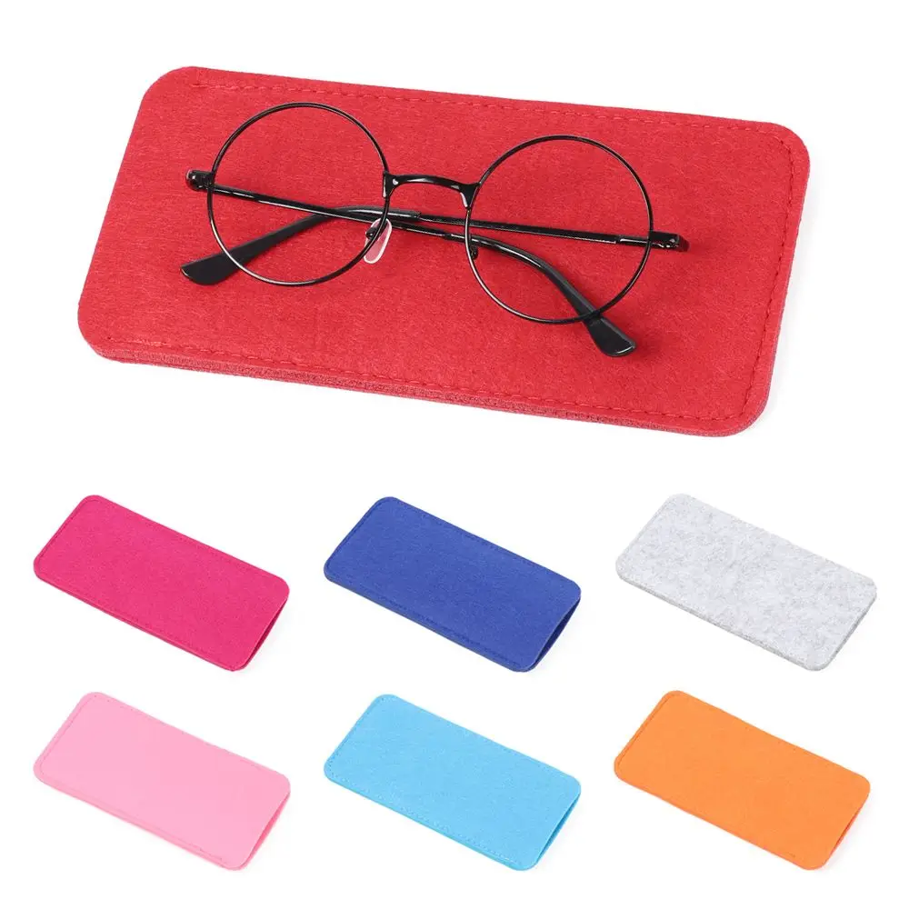 PureColorUnisexSoftFeltClothGlassesBagProtectiveCase