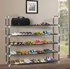 Simple Assembly 5 Tiers Non-woven Fabric Shoe Rack with Handle Black RT 1
