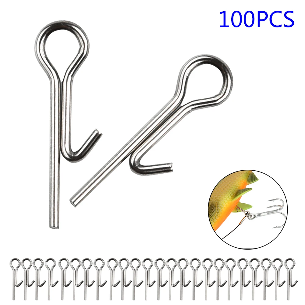 

100pcs Assist Soft Fishing Lures Bait Stinger Spike Hook Screw Crank Treble Hooks Connecting Pins Needle Fixed Lock Accessories