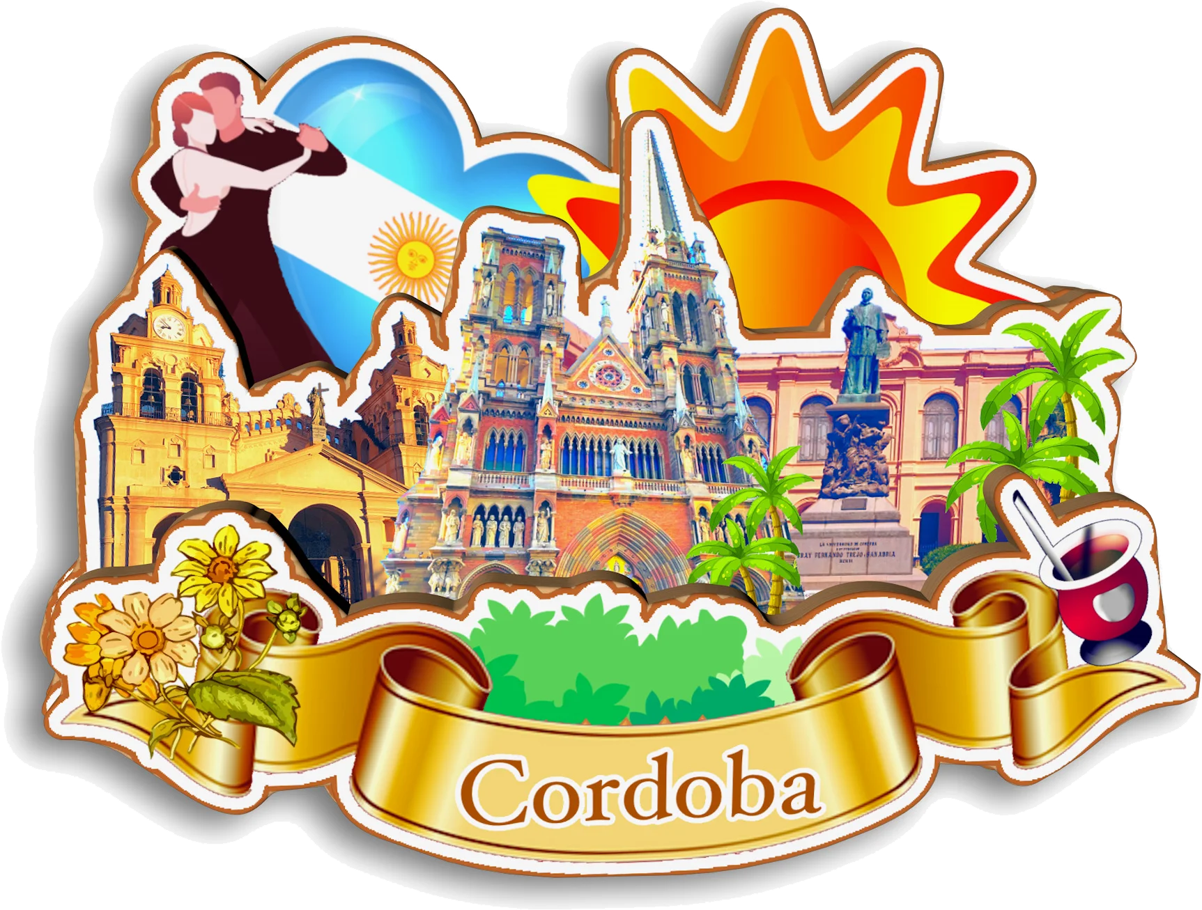 Argentina Fridge Magnet Buenos Aires Cordoba El Calafate San Carlos De Bariloche Ushuaia Puerto Iguazu Argentina Fridge Magnet Travel Souvenir