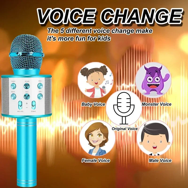 Fun Toys for 4-15 Year Old Girls, Handheld Karaoke Microphone for Kids Birthday Xmas Gifts for 8 9 10 11 Years Old Boys Girl 5