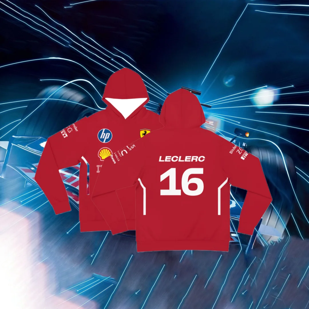 New Men's Hoodie Charles Leclerc F1 Hoodie No. 16 Printed Comfortable Casual Breathable Long Sleeve Sweater Motorcycle Suit