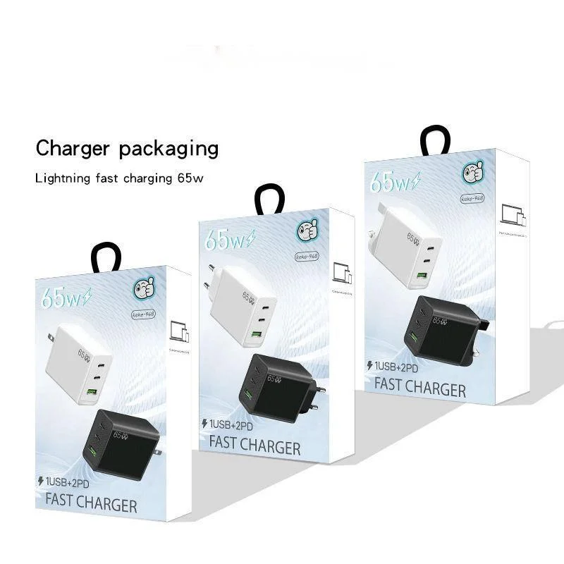 CE-zertifiziertes 65-W-Galliumnitrid-GaN-Ladegerät, Schnellladekopf für Mobiltelefone nach britischem Standard, Laptop-Geschwindigkeitsadapter_voghion.com