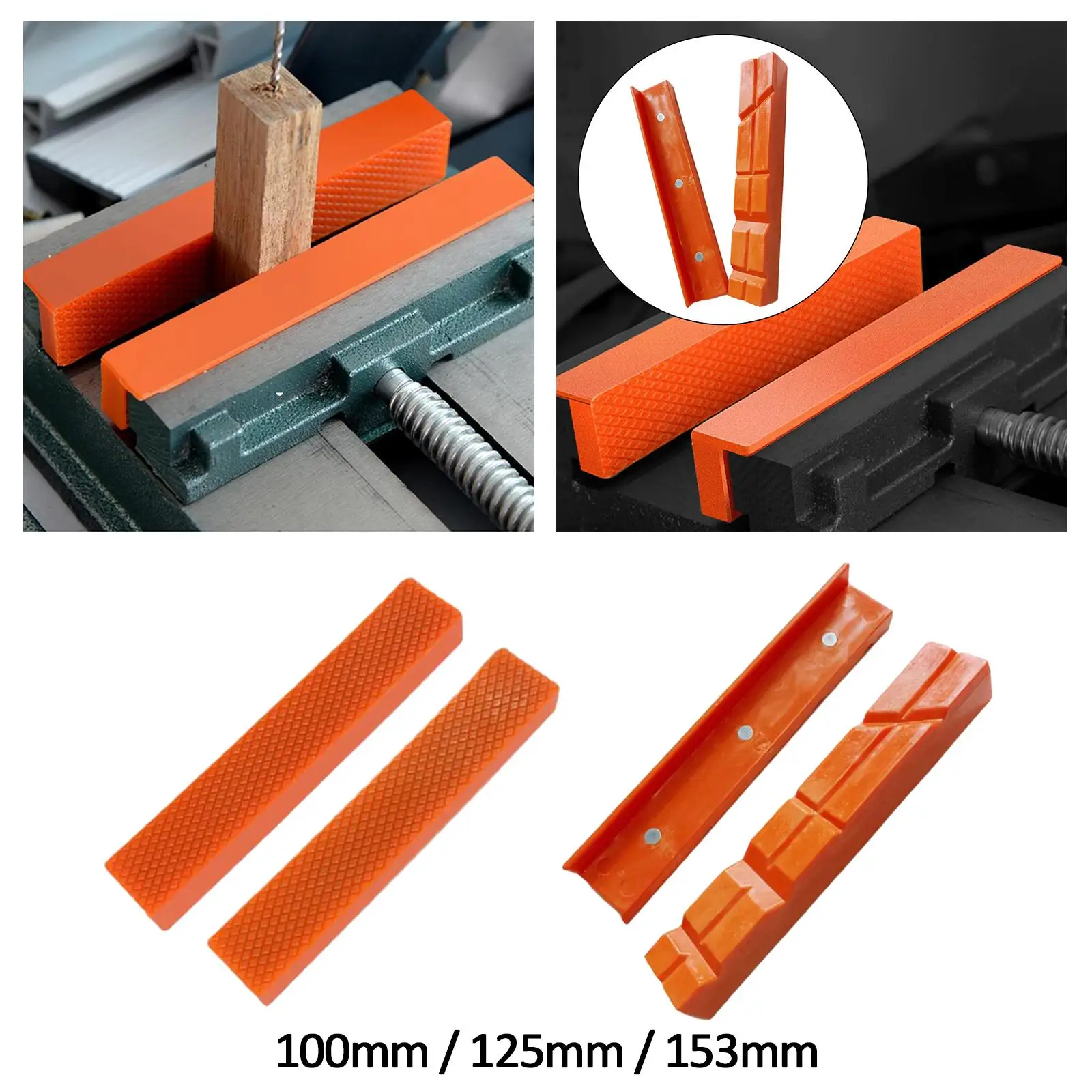 2 Pieces Magnetic Vise Jaw Pads Multipurpose Protection Vise Soft Jaws for Woodworking Plastic Any Metal Bench Vice Metal