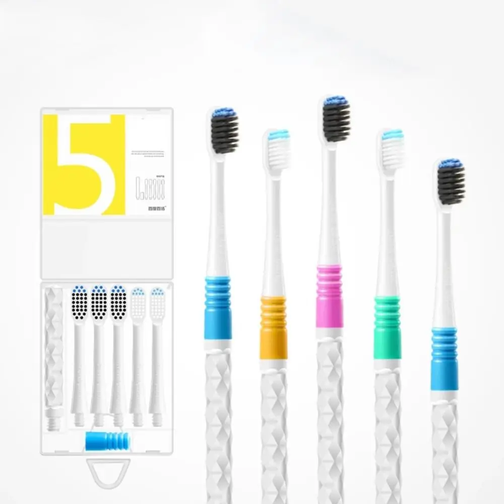 

Soft Bristle Super Fine Toothbrush Dental Care with Replacement Brush Heads Manual Toothbrush Mini Detachable Brush Head