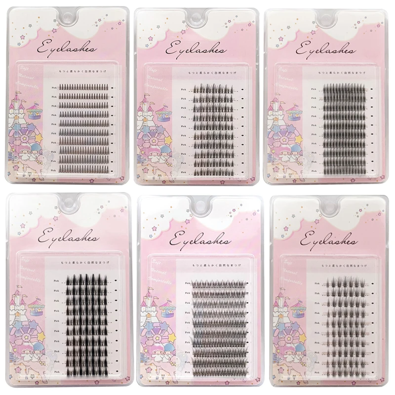 Manga Lashes Thick Little Devil False Eyelashes Bundles Single Cluster Segmented Natural Simulation Cos Eyelashes Eye Extensions