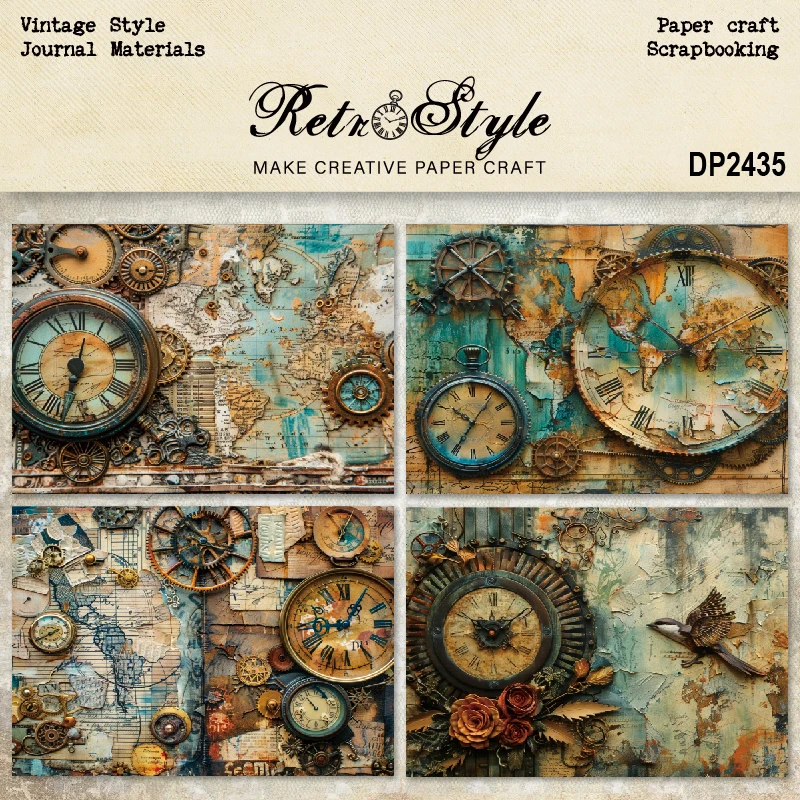 Panalisacraft 8 sheets A5 size Vintage Style Scrapbooking patterned paper Fancy Card Pack Light weight Craft Paper Card