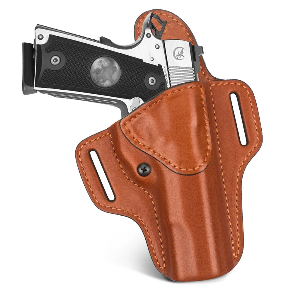 LeatherHolsterForColt1911HandmadeOWBHolsterforBeltsFitsAll