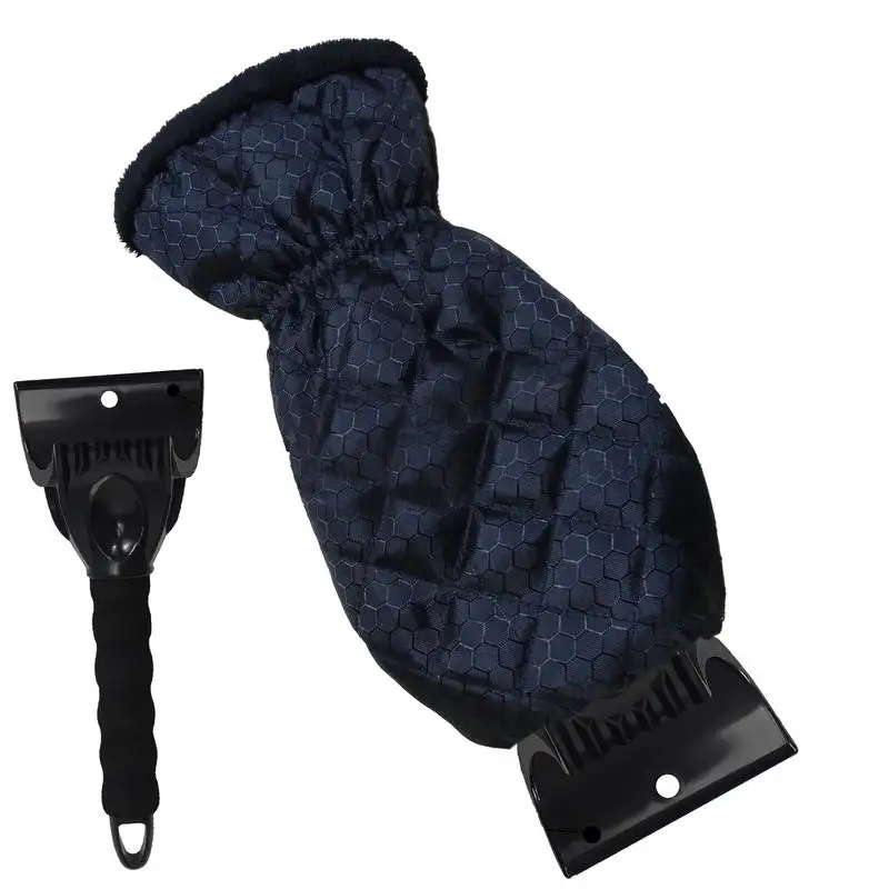 For Home Use Car Ice Scraper Windshield Scraper With Gloves Automobile Window Snow Removal Shovel Waterproof Warm Mittens For