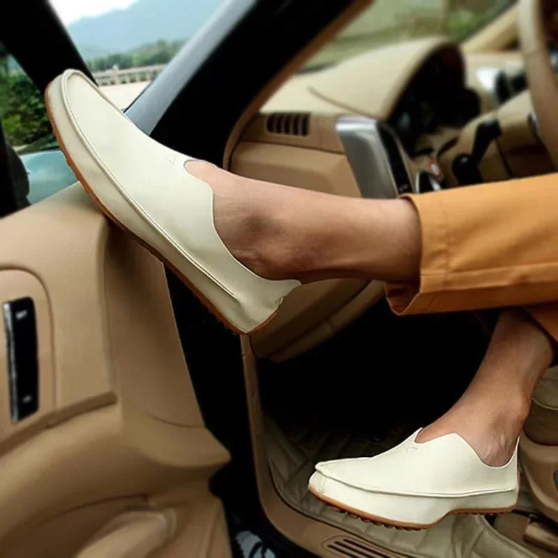 

2023 городские Модные дышащие байдарки, Нескользящие мягкие мужские кожаные туфли, обувь для вождения, повседневная кожаная обувь, мужские лоферы