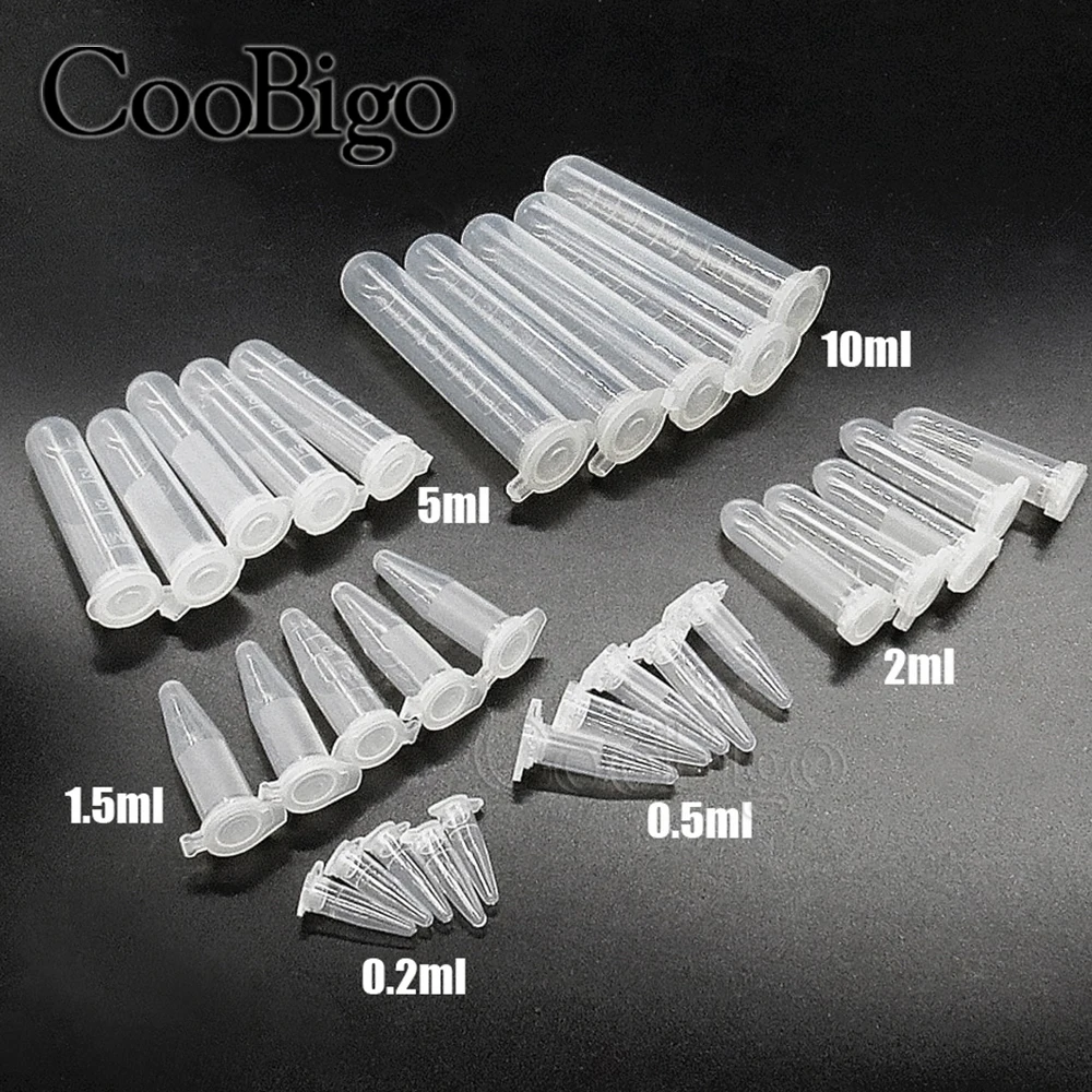 Garden Storage Bottles Centrifuge Tube Container with Cap Transparent Laboratory Test Accessories Plastic 0.2-10ML 50pcs refillable bottles plastic storage bottle