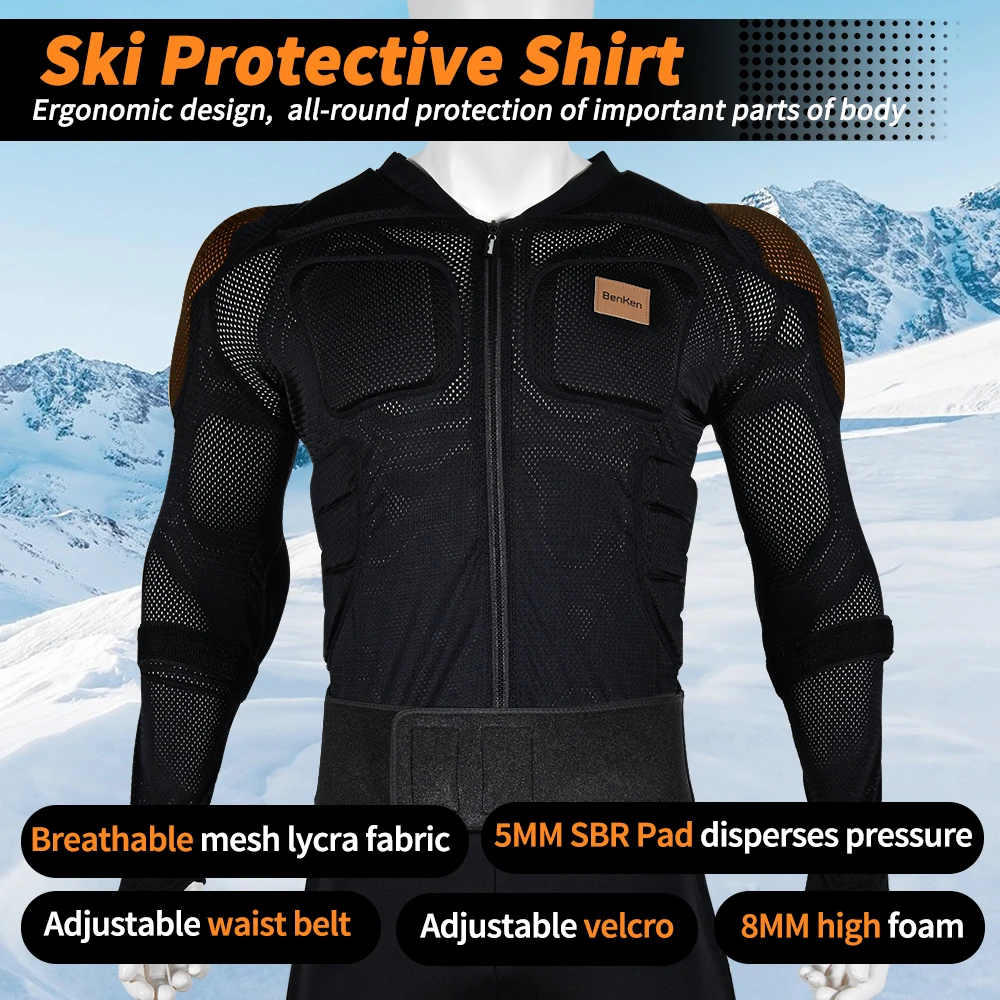 Outdoor Sports Protective Ski Gear Benken Safety Clothing EVA Pad Tights Snowboarding Comfortable Shirt Skiing Snowboarding