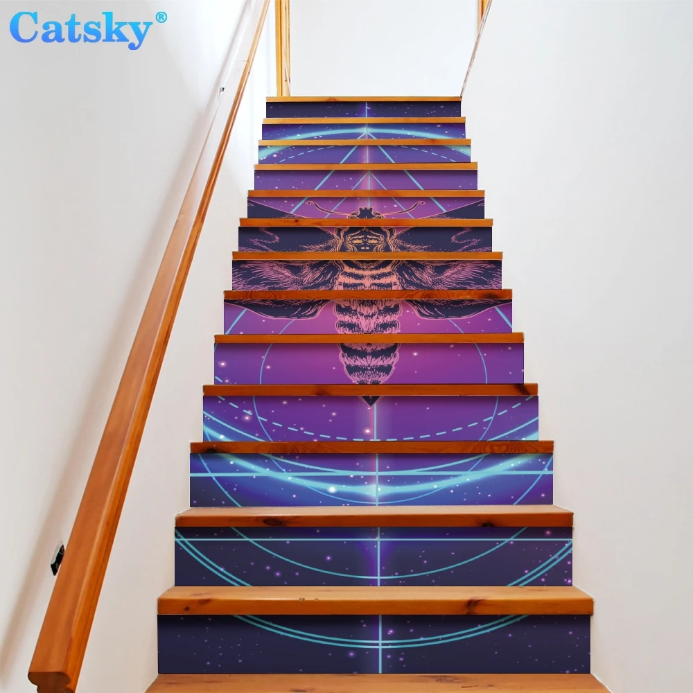 

Ethnic Style Printstyle,Mandala,6pcs 13pcs/Set Stair Floor Stickers Waterproof Removable Self Adhesive Diy Stairway Decals