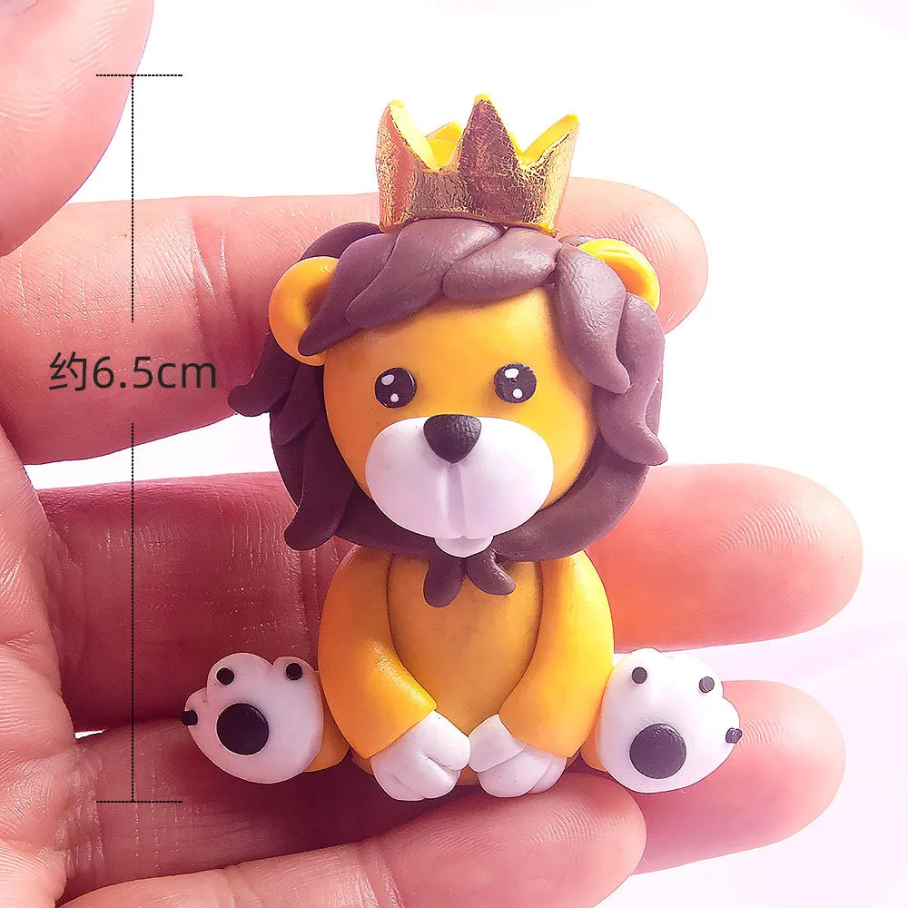 Woodland Animal Cake Decor Happy One 1St Birthday Party Jungle Forest Safari Lion Monkey Rabbit Cake Topper Per Bambini Baby Shower