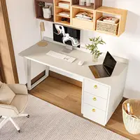Computer Desk with Wood Drawers, Home Office Desk with Storage Office Desk Study Writing Desk Work Station for Office Bedroom 1