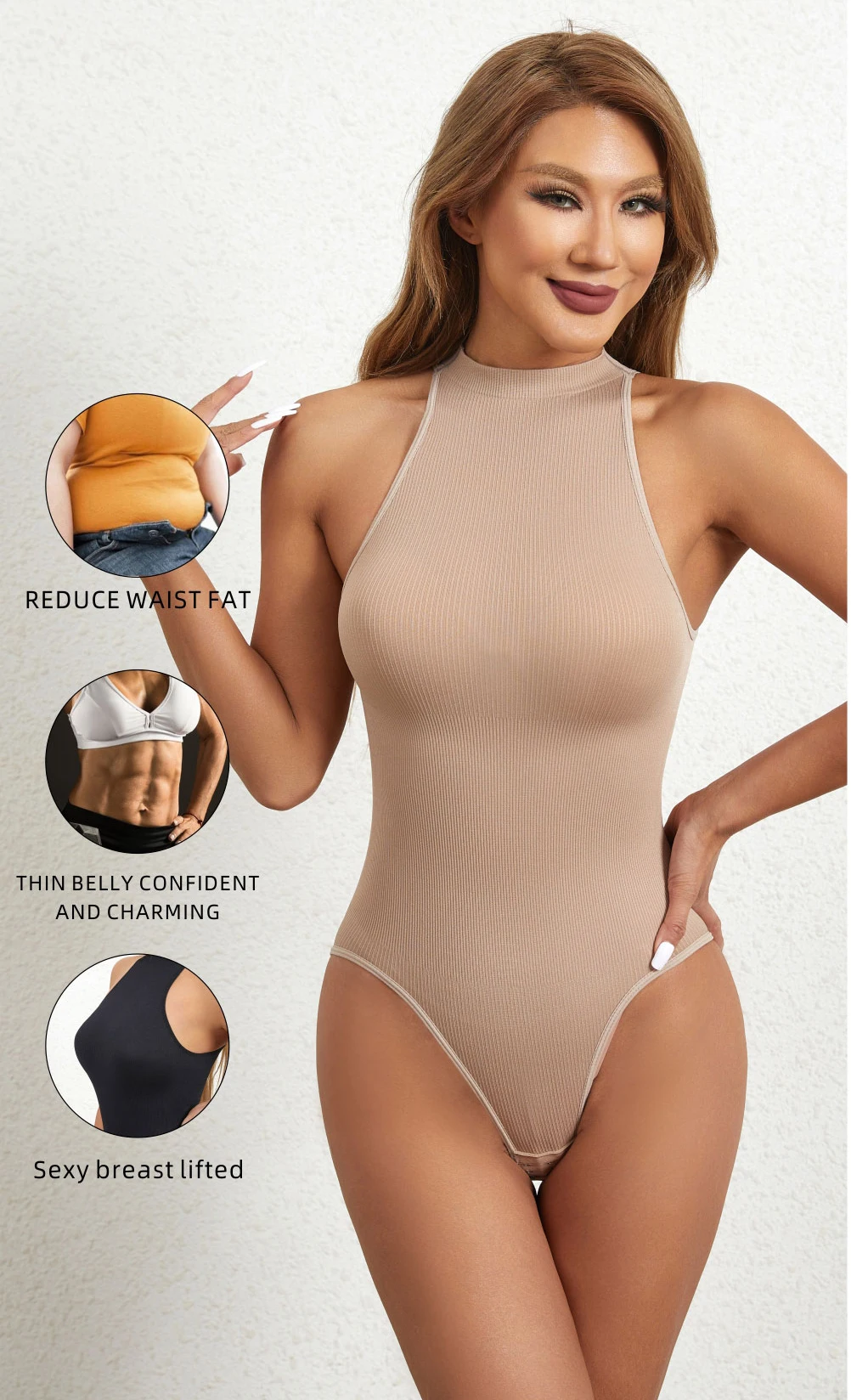 CXZD Woman Sleeveless Yoga Jumpsuits Body Shaper High Neck Bodysuit Rompers Sport Gym Outfit Fitness Slimming Belly Shapewear