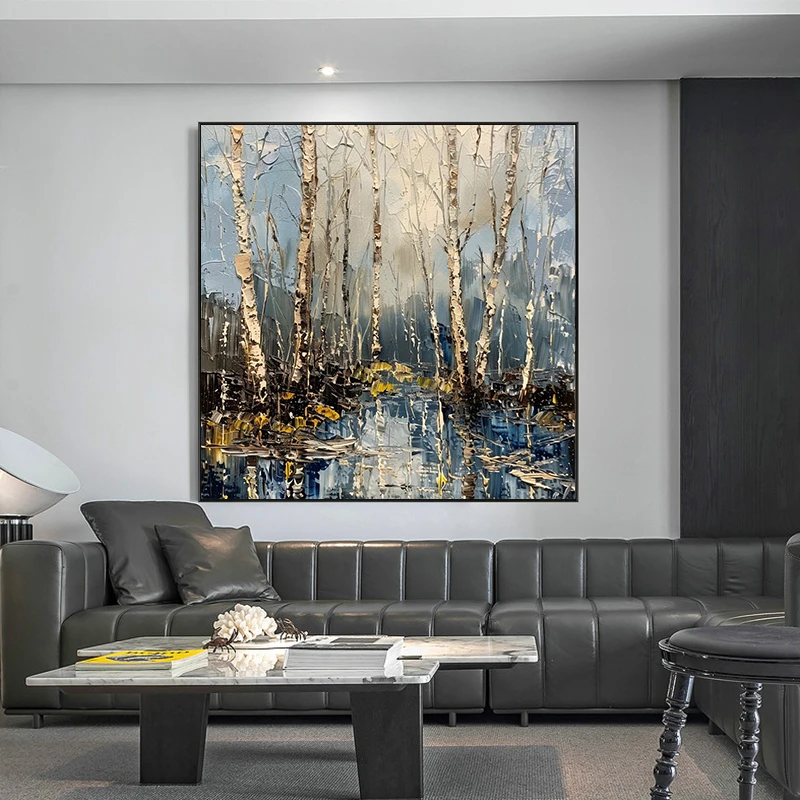 

Custom Original, Hand-painted Oil Painting, Living Room Art Decoration Painting, Bedroom and Study Canvas Painting, Forest Scene