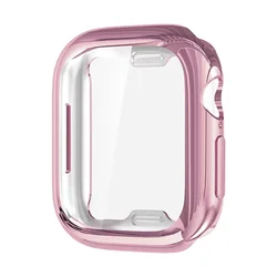 Enhanced TPU Cover with Screen Protector for Apple Watch - Premium Protective Case (Pink)