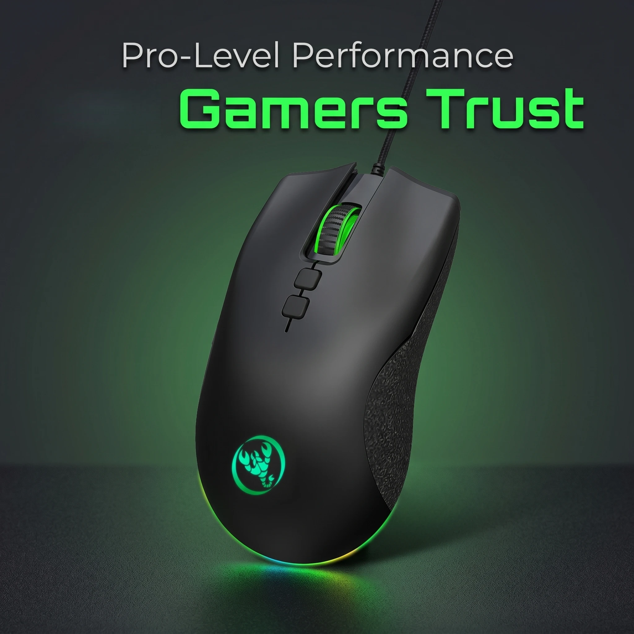 Premium Ergonomic Gaming Mouse with Anti-Slip Grip and LED Lighting
