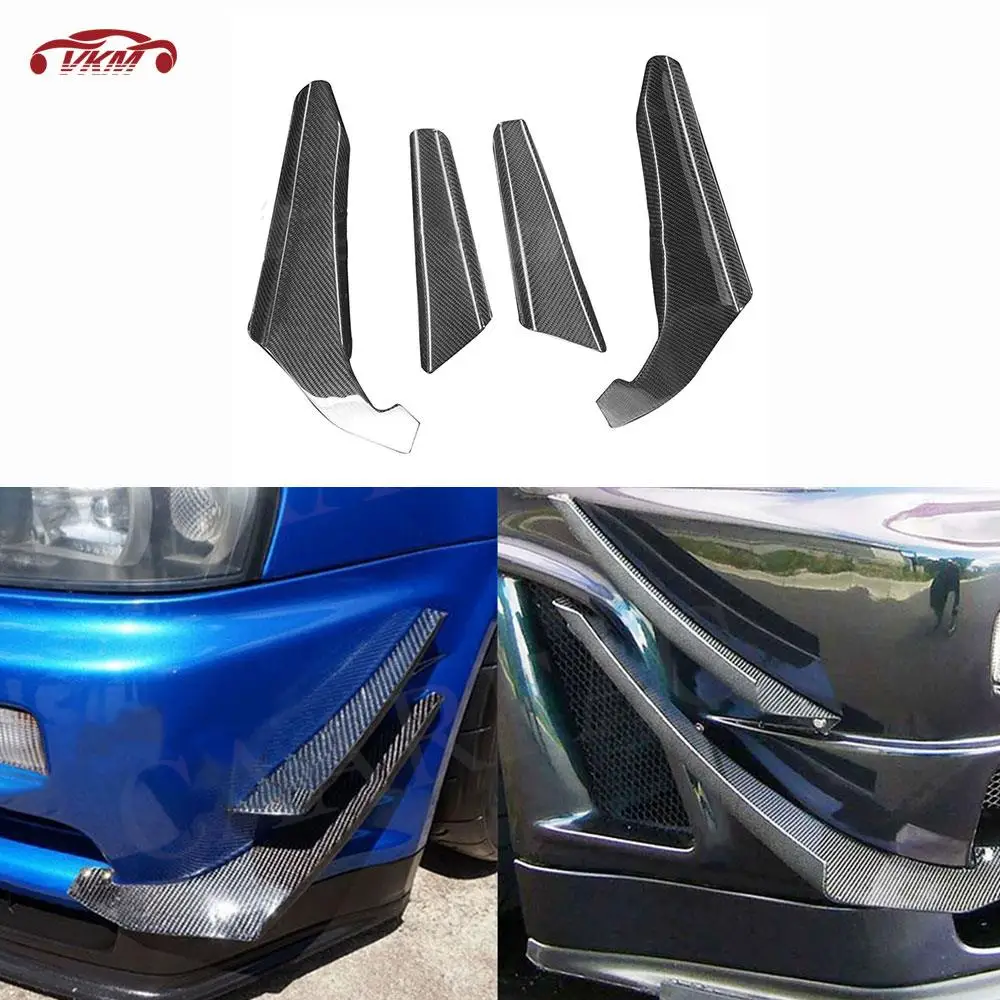 Car Front Foglamp Cover Air Vent Trim Strip Per Nissan Gtr R34 1999-2002 Paraurti In Fibra Di Carbonio Lip Canard Decorazione Car Styling