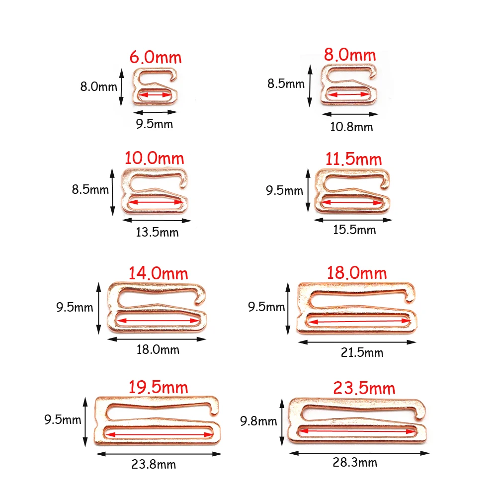 thumbnail image 1 of 100 unids/pack 6mm ~ 25mm hebillas de ajuste de correa de sujetador de Metal ropa interior deslizadores anillos Clips para ajuste de lencería accesorios DIY, 1 of 5
