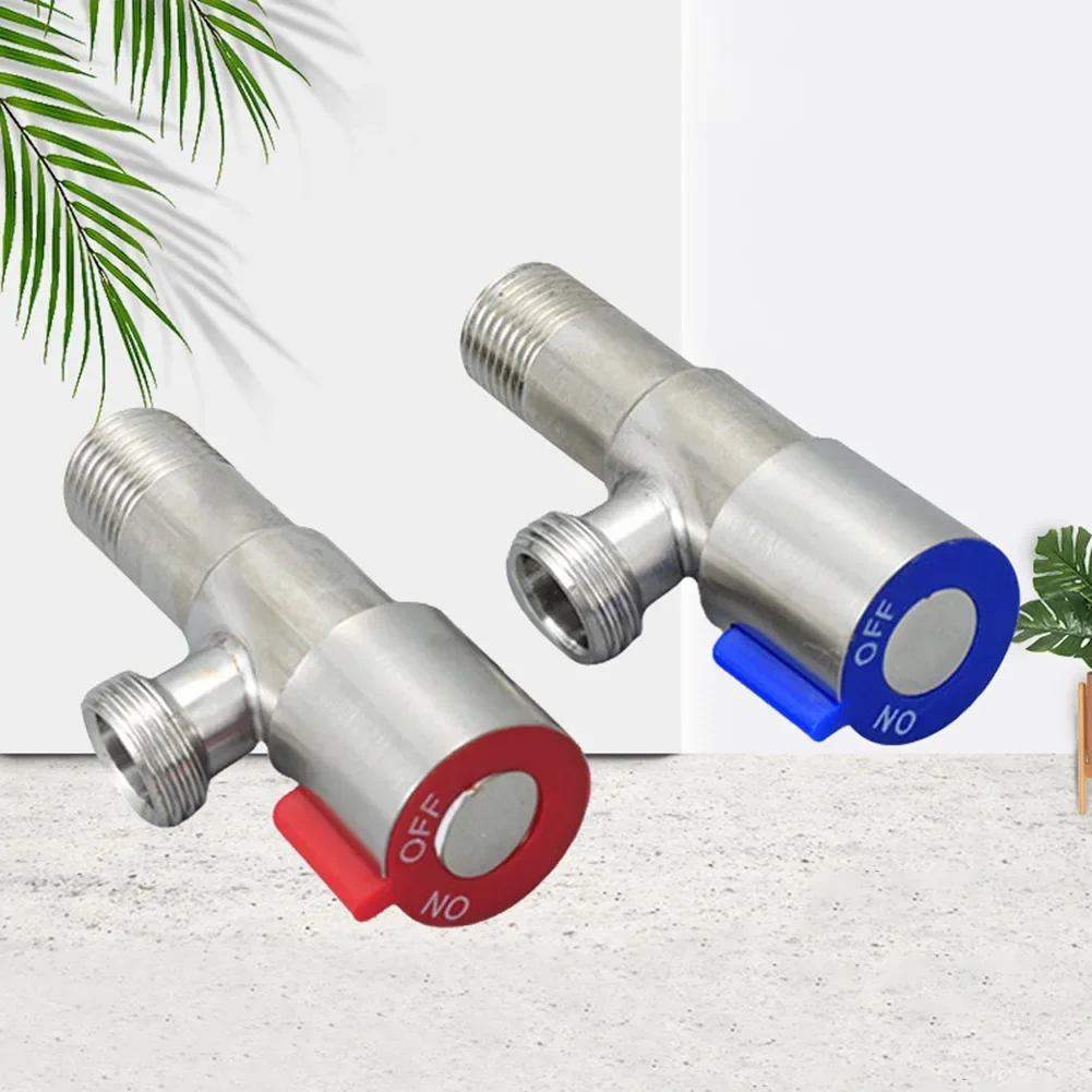 Faucet Valve Stainless Steel Angle Valve Cold Hot Water Stop Durable Bathroom Basin Faucet Valve Toilet Sink Replacement