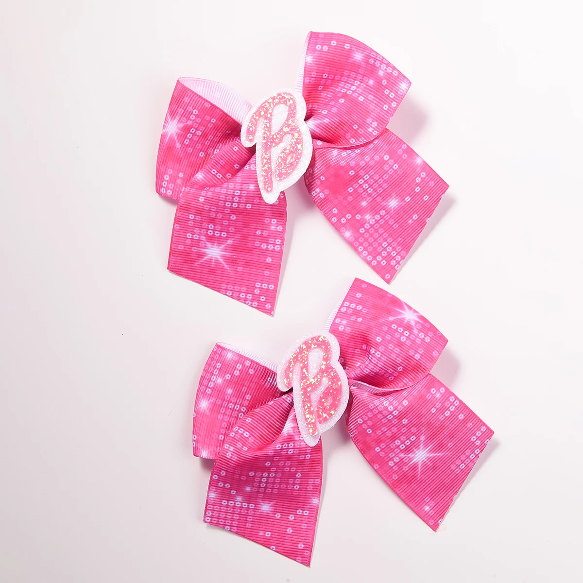 Women's Pink Webbing Ear Clips with Green Lettering - Fashionable and Affordable Accessories