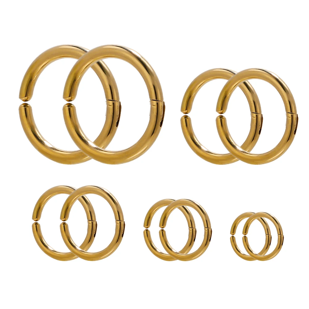 Stainless Steel Invisible Ear Clips Fake Hoop Earrings 6pcs for Women Men Without Ear Piercing