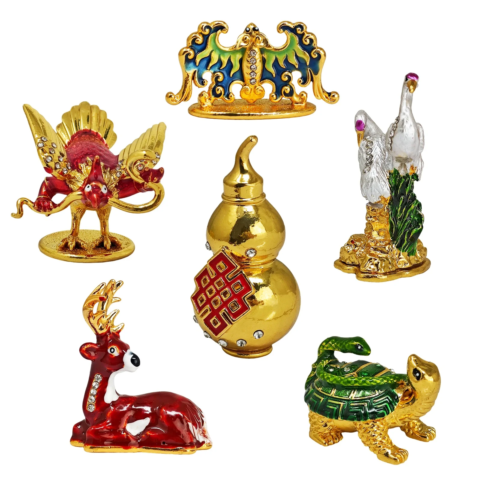 Feng Shui Vitality Activator Plate 6 Blessing Fortunev Wealth and Good Amulet Statue 5