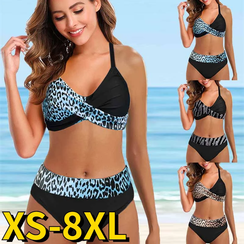 

Women Loose Bikini Swimsuits New Design Printing Swimwear Two Piece Set Swimming Suit Women High Waist Bathing Suit Bath Suit