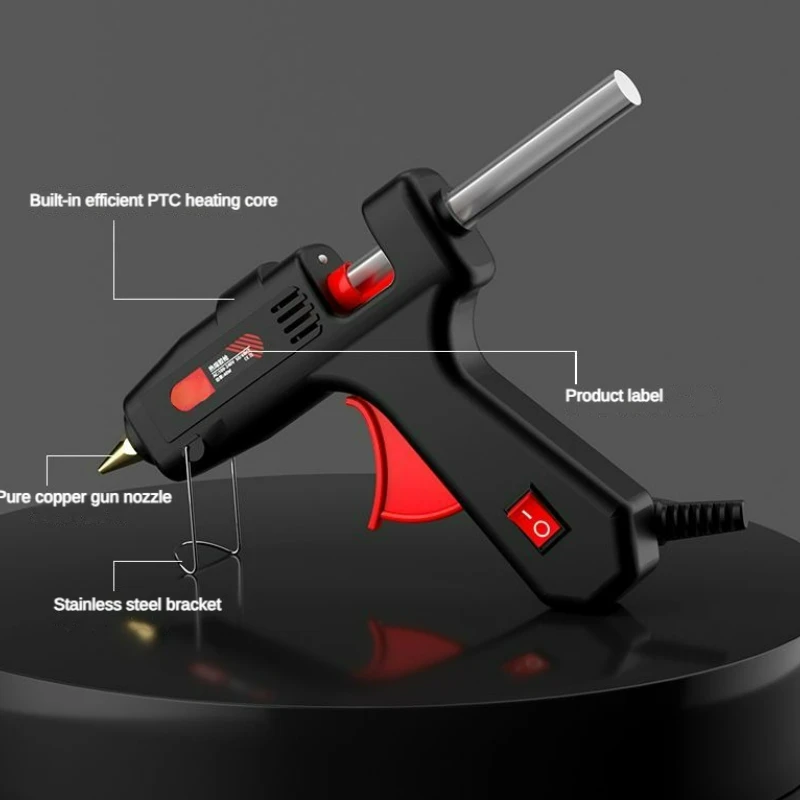 핫 멜트 글루건 키트, DIY 프로젝트 및 빠른 수리용, 1 개의 핫 글루건, 10 PCs 글루스틱 및 10 구리 노즐 포함, 100W