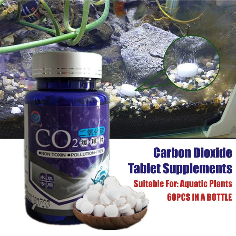 60pcs Water Grass Aquarium Plants CO2 Tablet Carbon Dioxide Fish Tank
